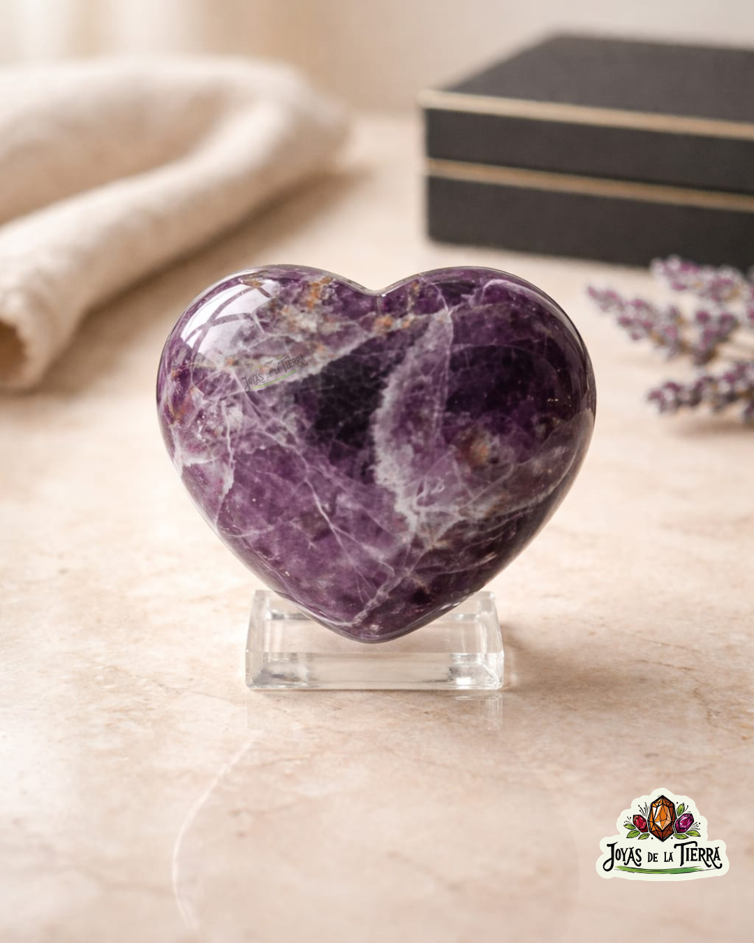 Corazón de amatista natural de 3-5 cm