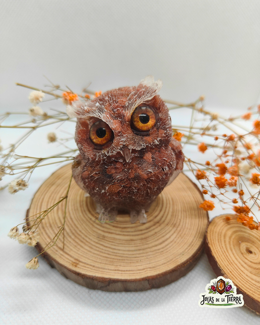 ✨ Búho de Orgonita & Aventurina Dorada – Sabiduría, Protección y Buena Suerte