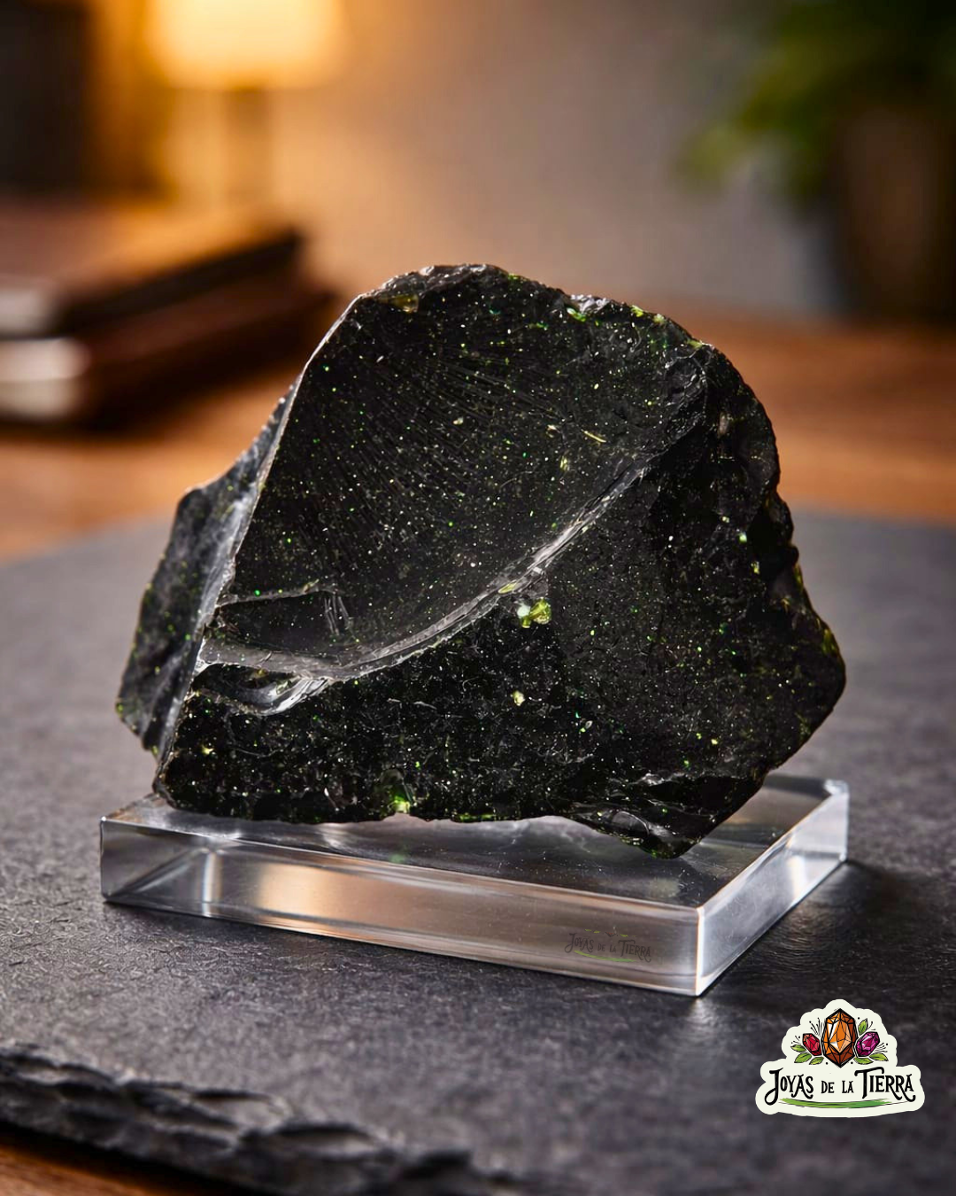 Arenisca verde de aproximadamente 5 cm con destellos verdes