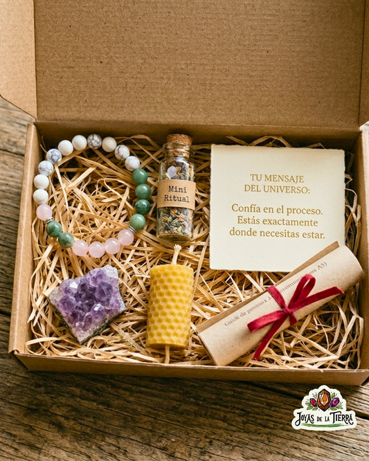 Caja Intuitiva Ritual Esencial personalizada con minerales y elementos rituales