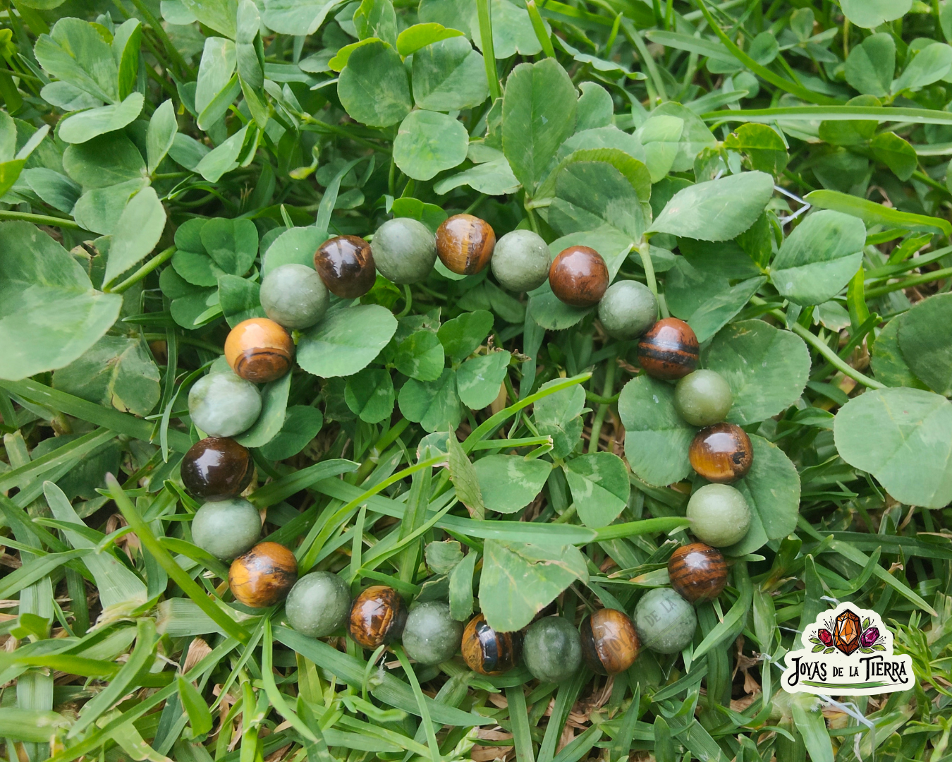 🌿🐯 Pulsera de Aventurina Verde y Ojo de Tigre