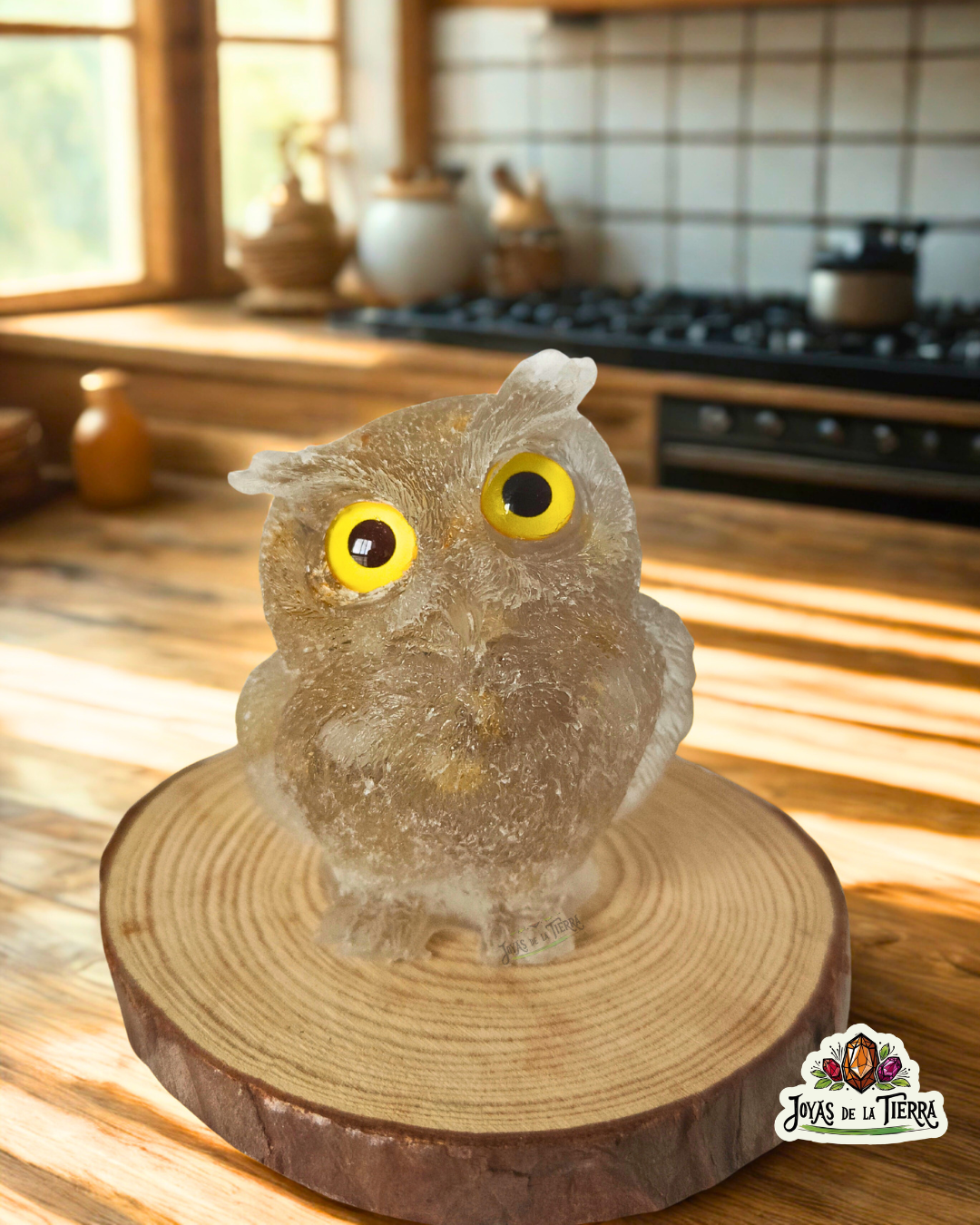 ✨ Búho de Orgonita & Mineral – Sabiduría, Protección y Buena Suerte