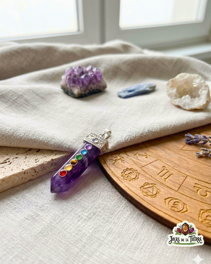 Péndulo 7 Chakras de Mineral Natural