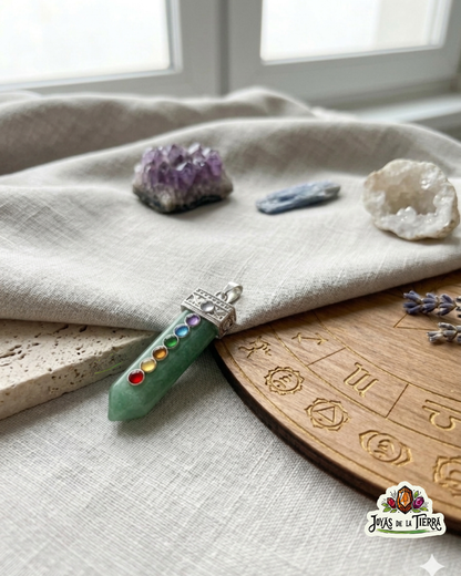 Péndulo 7 Chakras de Mineral Natural