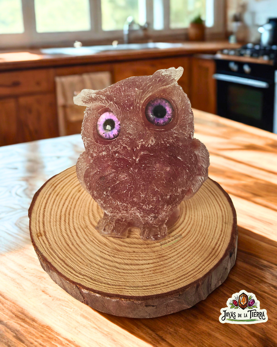 ✨ Búho de Orgonita & Mineral – Sabiduría, Protección y Buena Suerte