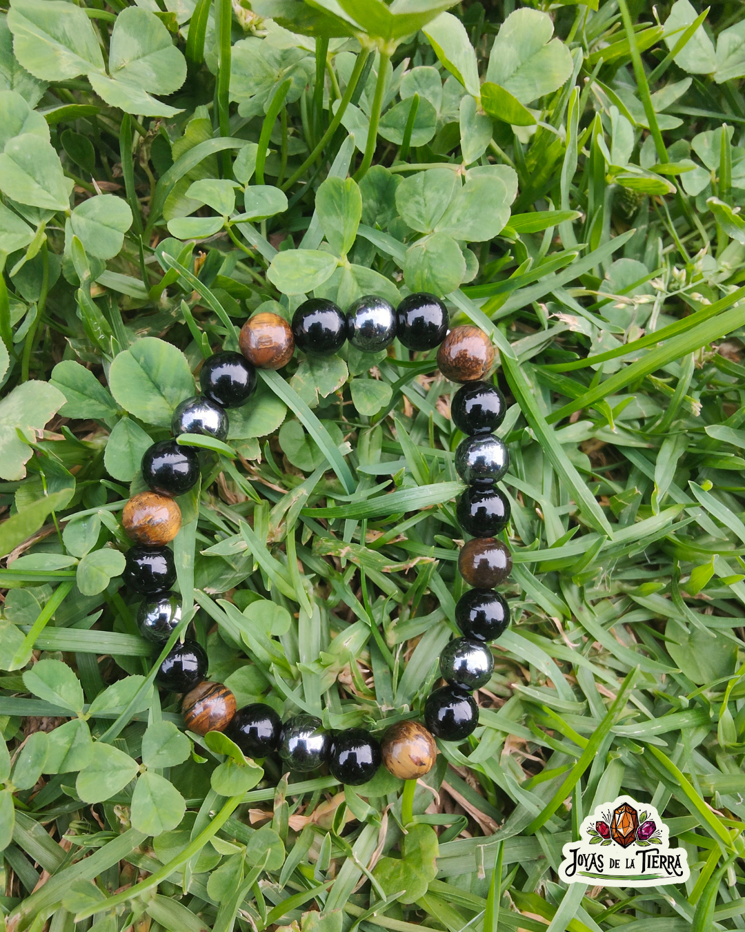 🌟🛡️⚙️ Pulsera de Ojo de Tigre, Obsidiana Negra y Hematite
